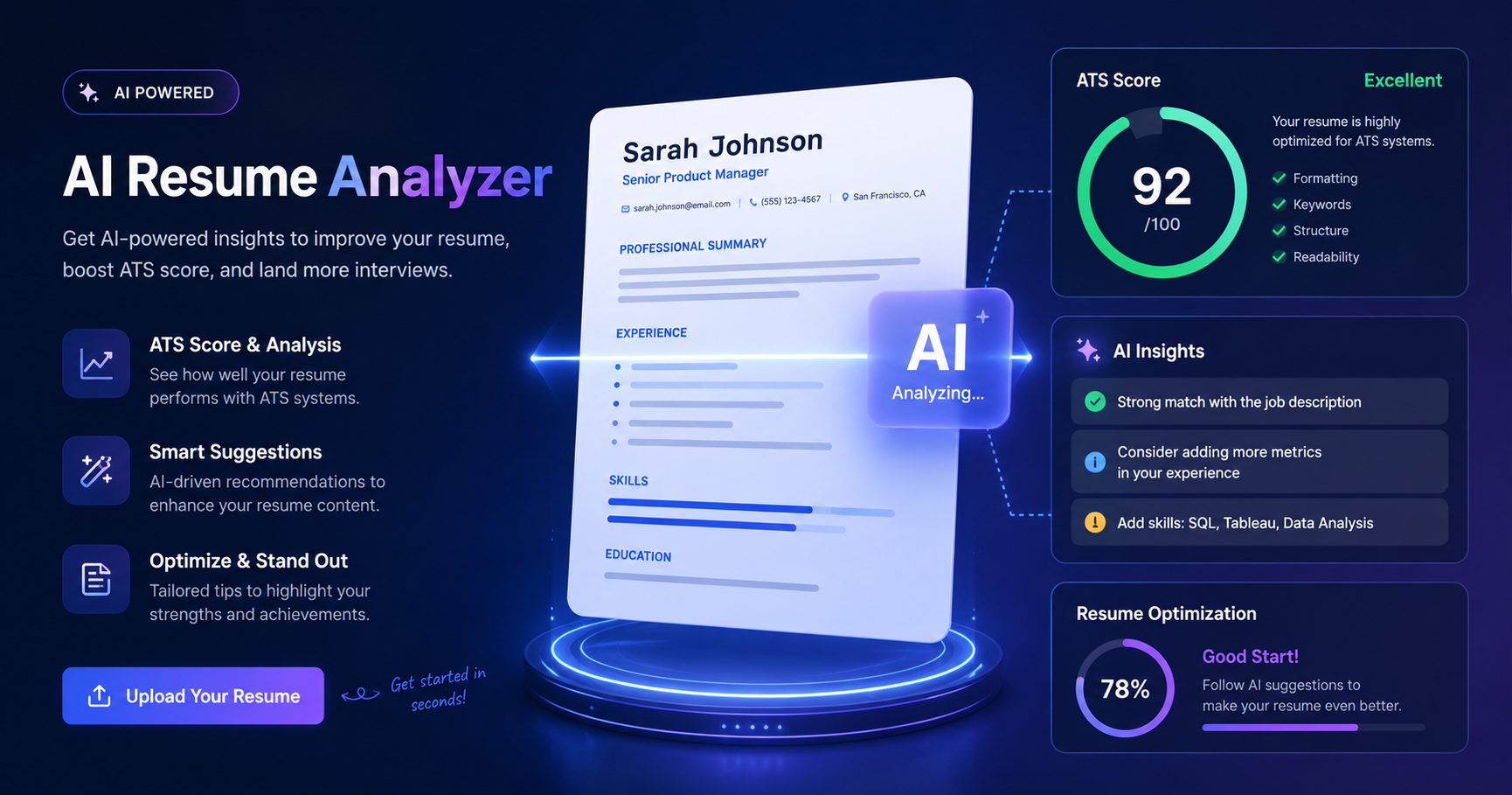 AI Resume Analyzer Online Free – Improve Your CV with AI