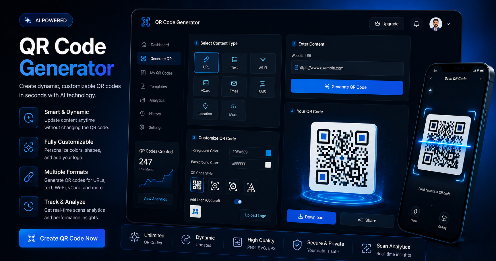 QR Code Generator Online Free – Create Custom QR Codes Instantly