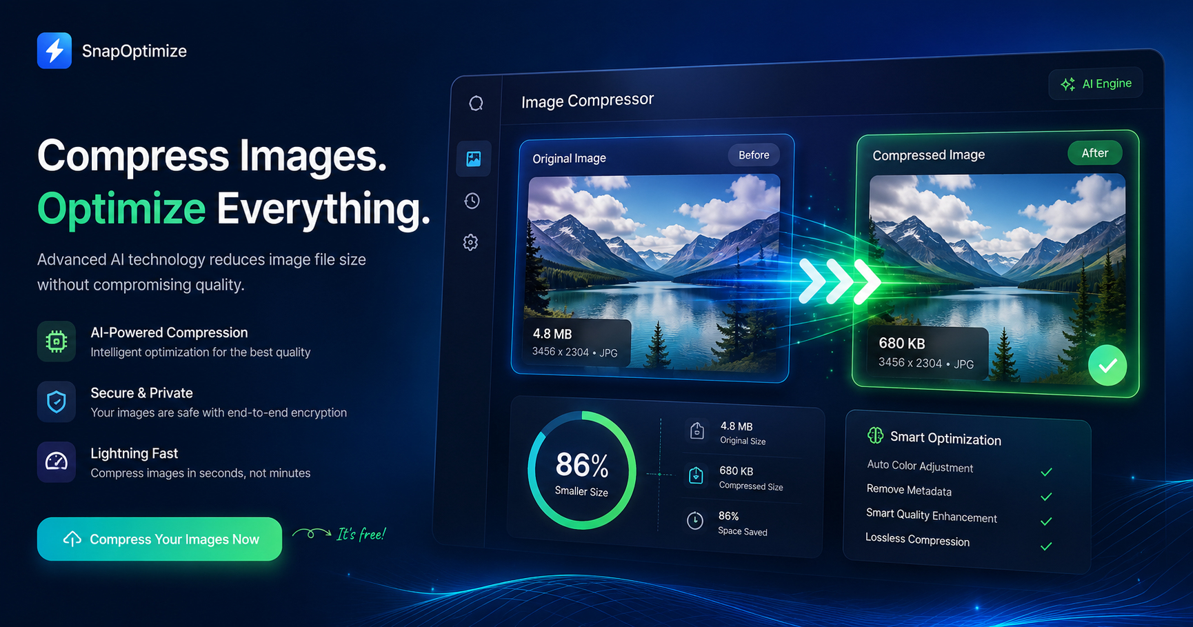 Image Compressor — Free Online Image Size Reducer | SnappDF.cloud