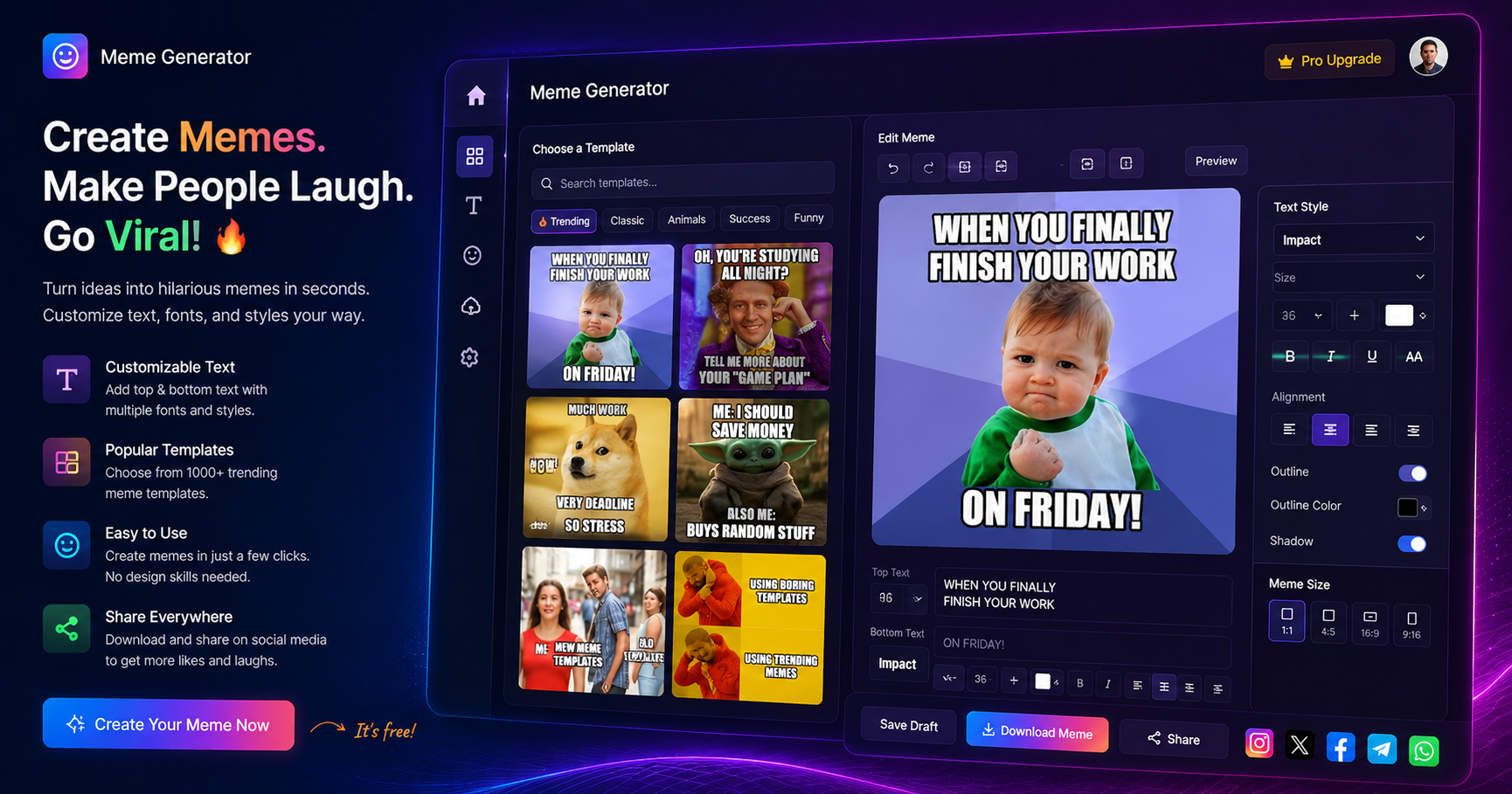 Meme Generator – Create Memes Online Free at SnappDF.cloud