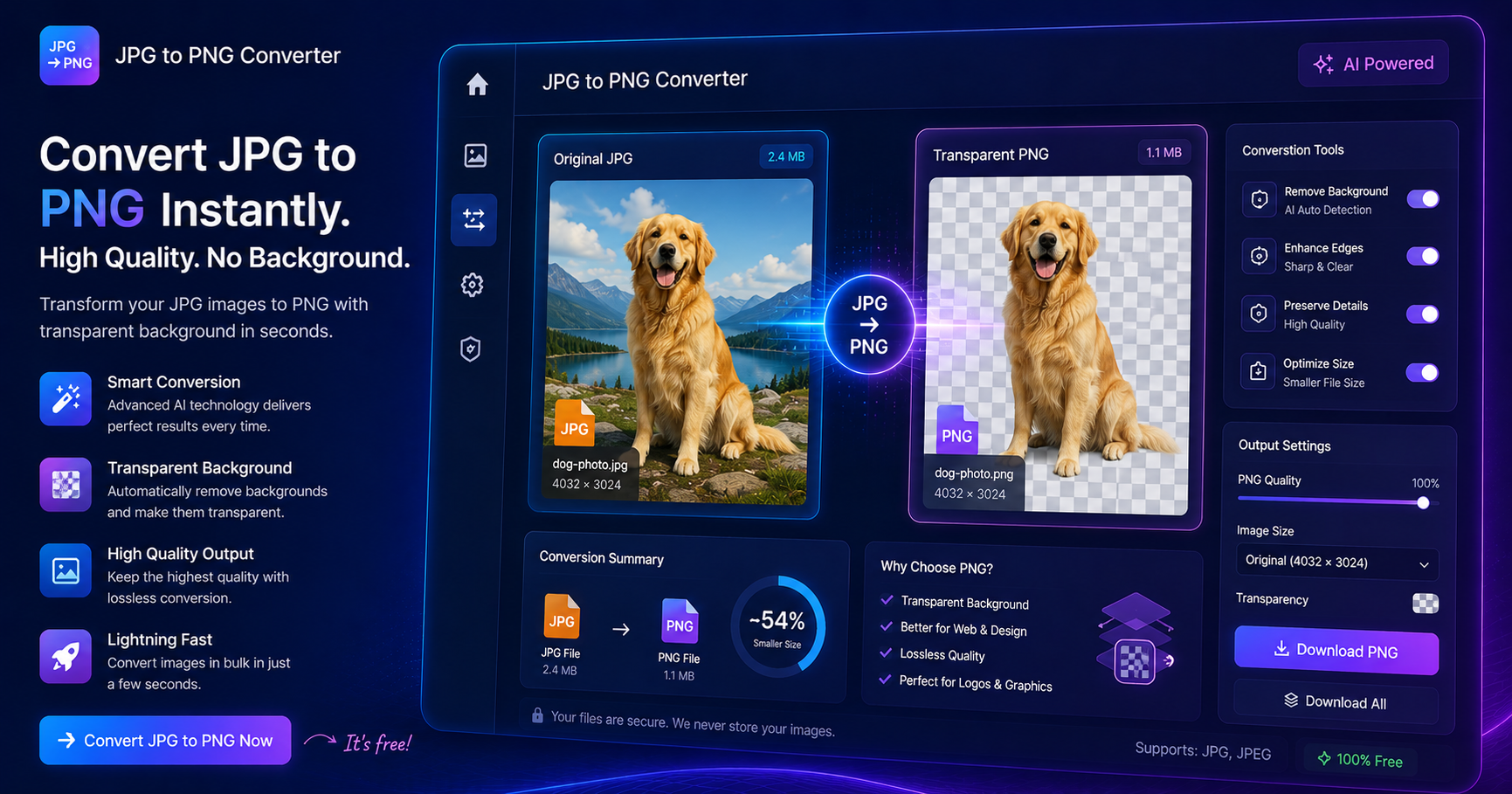 JPG to PNG Converter – Convert JPG Images to Transparent PNG Online Free