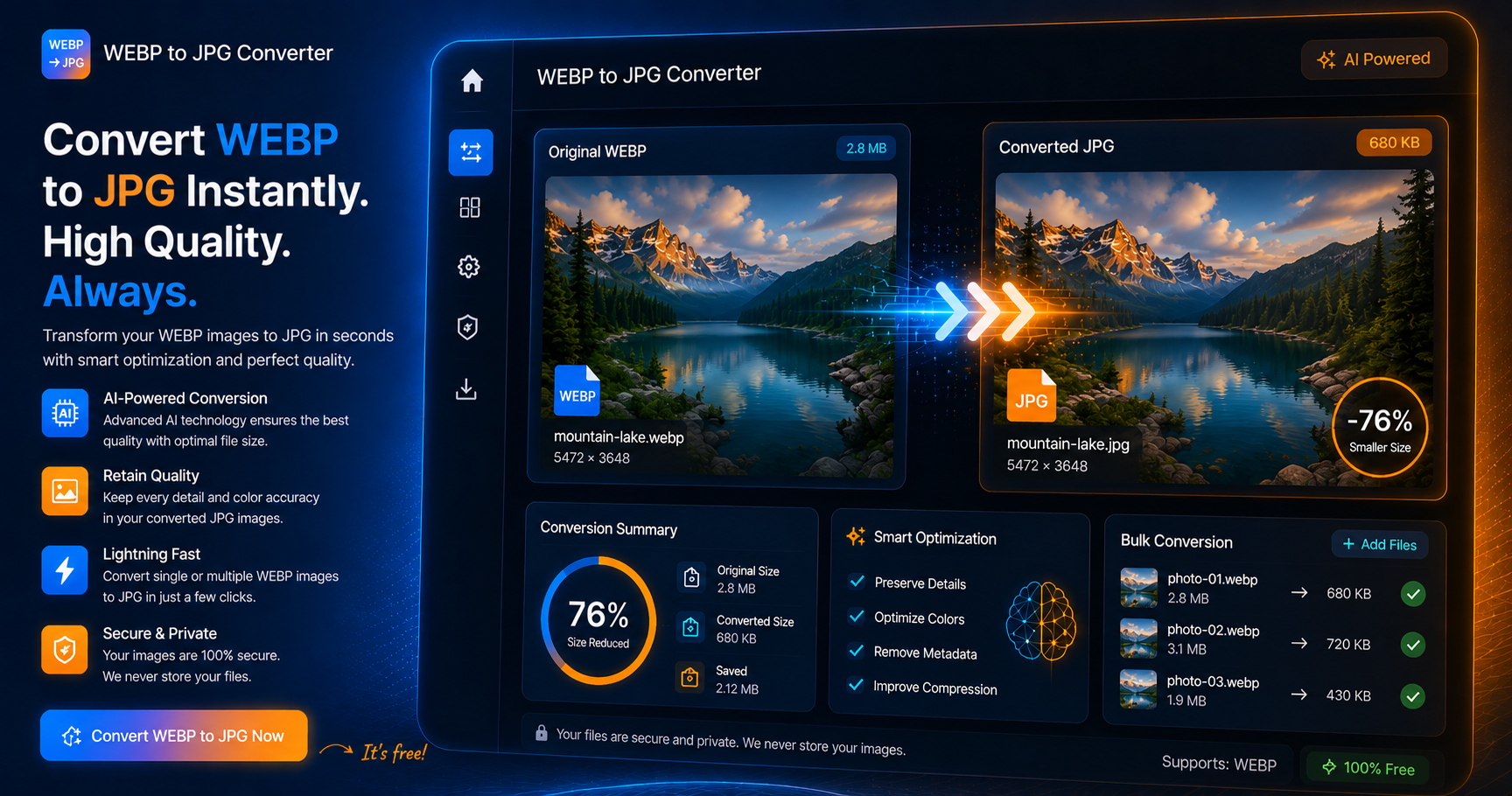 WEBP to JPG Converter — Free Online Image Converter | SnappDF.cloud
