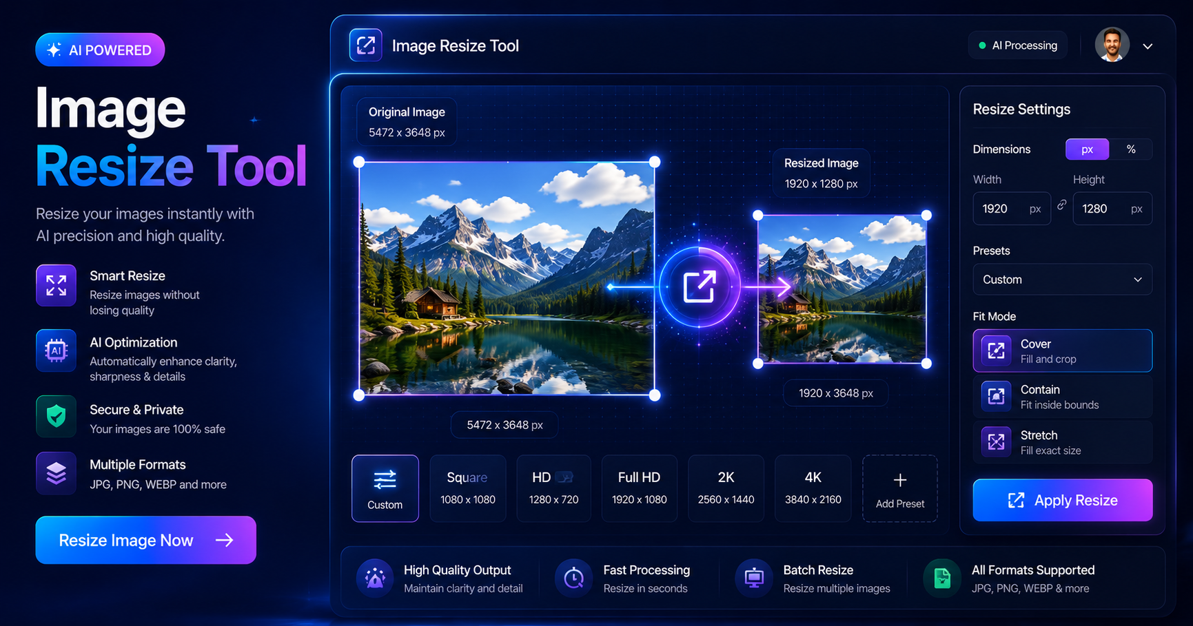 Image Resize Tool – Resize Images Online Free at SnappDF.cloud