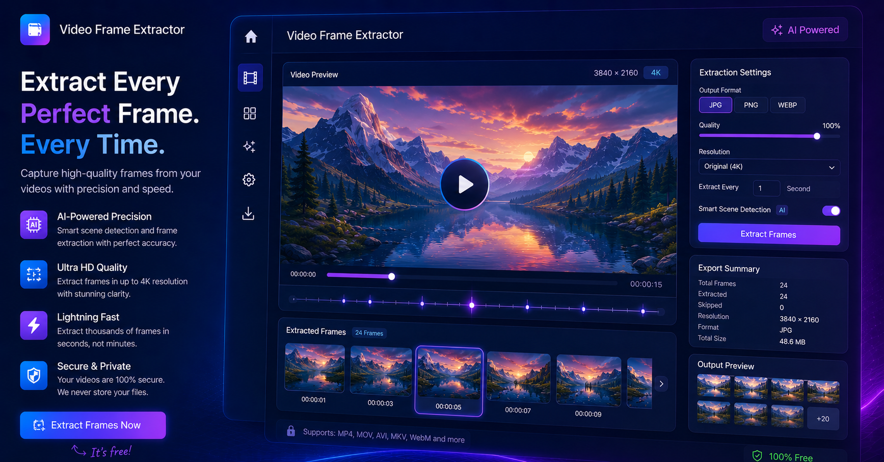 Video Frame Extractor - Extract PNG Frames from MP4 Videos | SnappDF